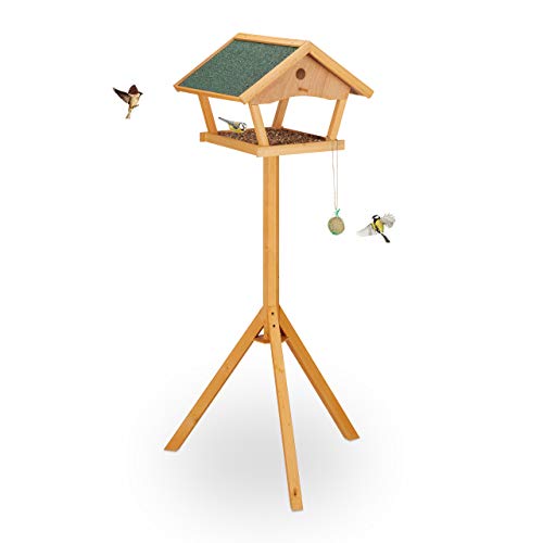 Relaxdays Vogelfutterhaus mit Ständer, groß, wetterfestes Dach, Garten, Holz Vogelhaus HBT 137 x 66 x 59 cm, Natur/grün, 90%, Hellbraun, Dunkelgrün Relaxdays Vogelfutterhaus mit Ständer, groß, wetterfestes Dach, Garten, Holz Vogelhaus HBT 137 x 66 x 59 cm, Natur/grün, 90%, Hellbraun, Dunkelgrün von Relaxdays