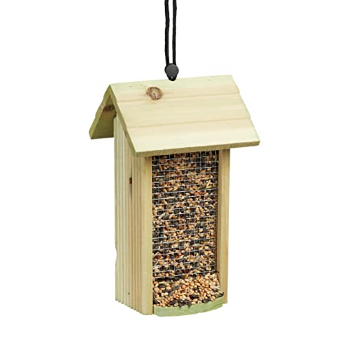 Relaxdays Vogelfutterhaus zum Hängen, Aus Holz, Ohne Ständer, HBT: ca. 26 x 15 x 15 cm, Vogelhaus von Relaxdays