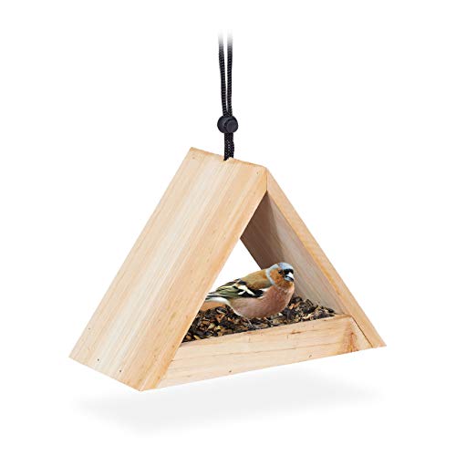 Relaxdays Vogelhaus zum Aufhängen, unbehandelt, Futterhaus für Wildvögel, Garten & Balkon, Holz, HBT 16x23,5x12cm, natur Relaxdays Vogelhaus zum Aufhängen, unbehandelt, Futterhaus für Wildvögel, Garten & Balkon, Holz, HBT 16x23,5x12cm, natur von Relaxdays