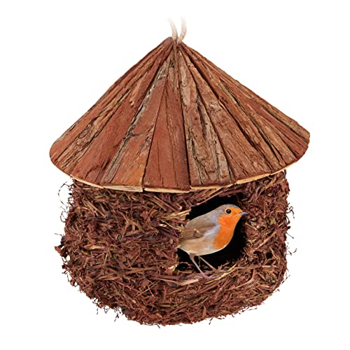 Relaxdays Vogelnest, zum Aufhängen, Garten, Balkon, Zaunkönig, Stroh, Holz, dekorative Nistkugel, HxD 26 x 25 cm, braun Relaxdays Vogelnest, zum Aufhängen, Garten, Balkon, Zaunkönig, Stroh, Holz, dekorative Nistkugel, HxD 26 x 25 cm, braun von Relaxdays