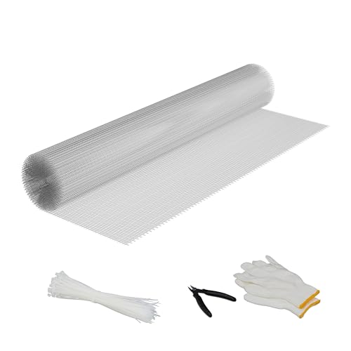 Relaxdays Volierendraht, 100 cm x 5 m, für Maschendrahtzaun, 6,3 x 6,3 mm Drahtgitter, verzinkter Hasendraht, Silber von Relaxdays