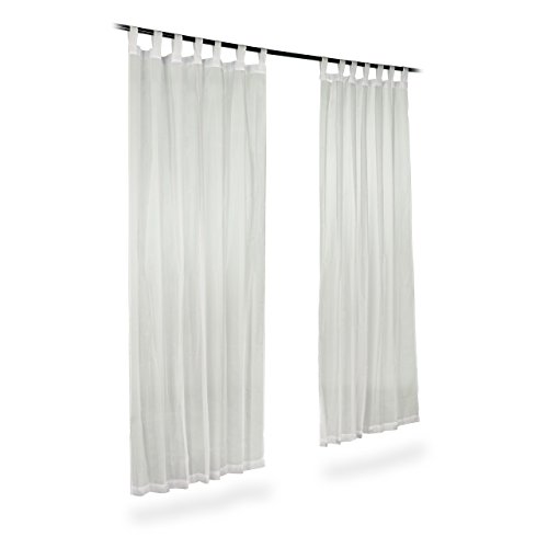 Relaxdays Vorhänge mit Schlaufen, 2er-Set, Voile, halbtransparente Gardinen, einfarbig, Polyester HxB 245x140 cm, creme von Relaxdays