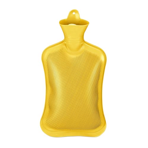 Relaxdays Wärmflasche, 2 Liter, ohne Bezug, Kinder & Erwachsene, Gummi, Warmwassertasche mit Schraubverschluss, gelb Relaxdays Wärmflasche, 2 Liter, ohne Bezug, Kinder & Erwachsene, Gummi, Warmwassertasche mit Schraubverschluss, gelb von Relaxdays