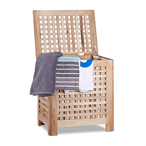 Relaxdays Wäschetruhe Walnuss mit Deckel, entnehmbarer Wäschesack ca. 70 l Volumen, geschlossener Wäschesammler Holz HBT ca. 55,5 x 52,5 x 39,5 cm, natur Relaxdays Wäschetruhe Walnuss mit Deckel, entnehmbarer Wäschesack ca. 70 l Volumen, geschlossener Wäschesammler Holz HBT ca. 55,5 x 52,5 x 39,5 cm, natur von Relaxdays