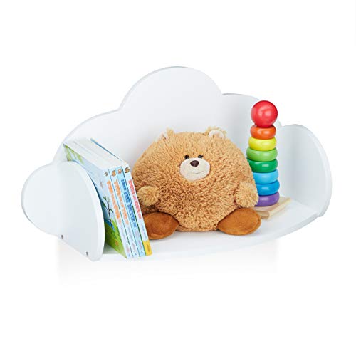 Relaxdays Wandregal Wolke, Hängeregal fürs Kinderzimmer, MDF, Deko, Wandbücherregal Kinder, HBT 31,5 x 60 x 21cm, weiß Relaxdays Wandregal Wolke, Hängeregal fürs Kinderzimmer, MDF, Deko, Wandbücherregal Kinder, HBT 31,5 x 60 x 21cm, weiß von Relaxdays