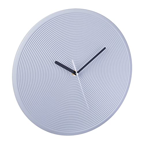 Relaxdays Wanduhr, Ø 30,5 cm, batteriebetrieben, ohne Zahlen, Küchenuhr analog, mit Sekundenzeiger, Wohnzimmeruhr, grau Relaxdays Wanduhr, Ø 30,5 cm, batteriebetrieben, ohne Zahlen, Küchenuhr analog, mit Sekundenzeiger, Wohnzimmeruhr, grau von Relaxdays