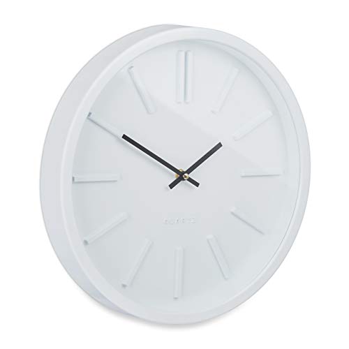 Relaxdays Wanduhr, ohne Sekundenzeiger, modern, analog, Uhr für Küche, Wohnzimmer, Arbeitszimmer, rund, Ø 35 cm, weiß Relaxdays Wanduhr, ohne Sekundenzeiger, modern, analog, Uhr für Küche, Wohnzimmer, Arbeitszimmer, rund, Ø 35 cm, weiß von Relaxdays