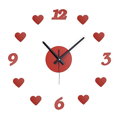 Relaxdays Wanduhr DIY, Wohnzimmeruhr mit Herzen & Zahlen, Ø 50-100 cm, Wandtattoo Kleben, 3D-Uhr Wand, rot Relaxdays Wanduhr DIY, Wohnzimmeruhr mit Herzen & Zahlen, Ø 50-100 cm, Wandtattoo Kleben, 3D-Uhr Wand, rot von Relaxdays
