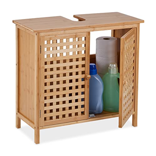 Relaxdays Waschbeckenunterschrank, HxBxT: 61 x 66 x 30 cm, 1 Fach, Bambus & MDF, Badunterschrank Waschbecken, Natur Relaxdays Waschbeckenunterschrank, HxBxT: 61 x 66 x 30 cm, 1 Fach, Bambus & MDF, Badunterschrank Waschbecken, Natur von Relaxdays