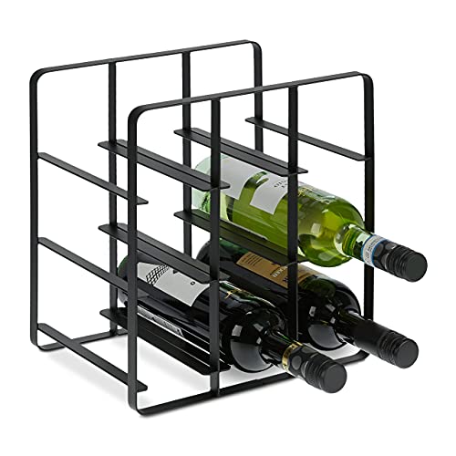 Relaxdays Weinregal Metall, 9 Flaschen, Weinhalter, HBT 30,5 x 27,5 x 20 cm, Weinständer für Küche & Wohnzimmer, schwarz von Relaxdays