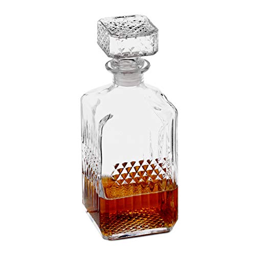 Relaxdays Whisky Karaffe, Glas, Dekanter für Whiskey, Cognac, Rum, Gin, 900 ml, Schnaps Karaffe Heimbar, transparent 10027876 von Relaxdays