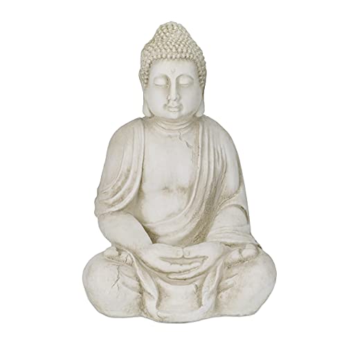Relaxdays XXL Buddha Figur, großer Gartenbuddha sitzend, 70 cm hoch, wetterfest & frostsicher, Garten Dekofigur, creme Relaxdays XXL Buddha Figur, großer Gartenbuddha sitzend, 70 cm hoch, wetterfest & frostsicher, Garten Dekofigur, creme von Relaxdays