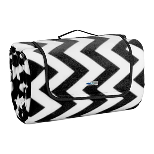 Relaxdays XXL Picknickdecke, 200x300 cm, isoliert, wasserdicht, gemusterte Fleece Stranddecke, Tragegriff, schwarz-weiß Relaxdays XXL Picknickdecke, 200x300 cm, isoliert, wasserdicht, gemusterte Fleece Stranddecke, Tragegriff, schwarz-weiß von Relaxdays