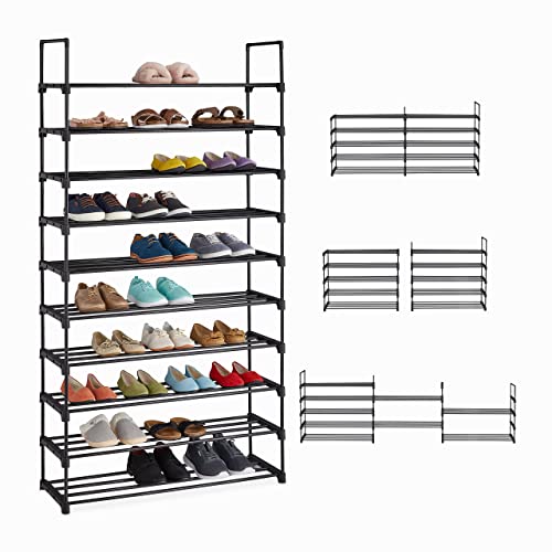 Relaxdays XXL Schuhregal Stecksystem, 10 Ebenen, modular, HxBxT: 175,5 x 93 x 30,5 cm, Schuhaufbewahrung Metall, schwarz Relaxdays XXL Schuhregal Stecksystem, 10 Ebenen, modular, HxBxT: 175,5 x 93 x 30,5 cm, Schuhaufbewahrung Metall, schwarz von Relaxdays