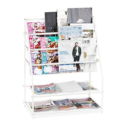 Relaxdays Zeitschriftenregal Metall, HBT: 81 x 67 x 37 cm, moderner Magazinständer, freistehend, für Wohnzimmer, weiß Relaxdays Zeitschriftenregal Metall, HBT: 81 x 67 x 37 cm, moderner Magazinständer, freistehend, für Wohnzimmer, weiß von Relaxdays