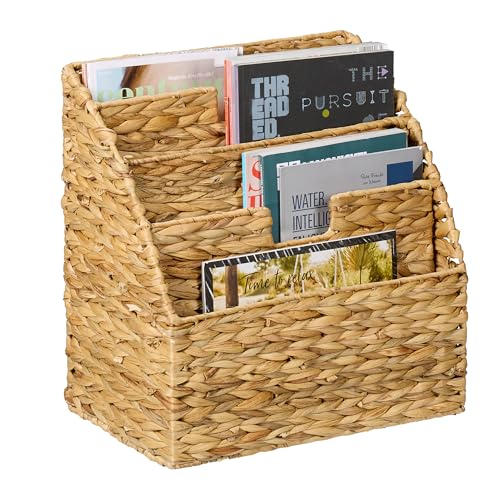 Relaxdays Zeitungsständer, Wasserhyazinthe, HxBxT: 41 x 40 x 25 cm, 4 Fächer, geflochtener Zeitschriftenständer, Natur Relaxdays Zeitungsständer, Wasserhyazinthe, HxBxT: 41 x 40 x 25 cm, 4 Fächer, geflochtener Zeitschriftenständer, Natur von Relaxdays