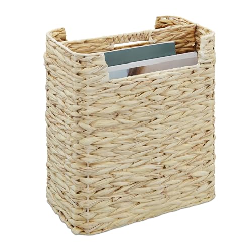 Relaxdays Zeitungsständer, Wasserhyazinthe, HxBxT: 38 x 32 x 18 cm, Zeitungshalter mit 2 Fächern, Zeitungskorb, Natur Relaxdays Zeitungsständer, Wasserhyazinthe, HxBxT: 38 x 32 x 18 cm, Zeitungshalter mit 2 Fächern, Zeitungskorb, Natur von Relaxdays