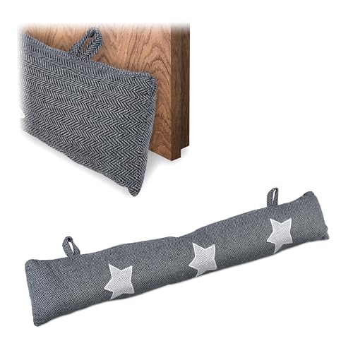 Relaxdays Zugluftstopper, Windstopper Tür & Fenster, weiche Türschlange, Sandfüllung, Kälteschutz, 76 cm, Stern, grau Relaxdays Zugluftstopper, Windstopper Tür & Fenster, weiche Türschlange, Sandfüllung, Kälteschutz, 76 cm, Stern, grau von Relaxdays