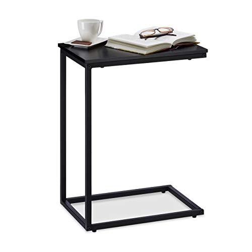 Relaxdays Beistelltisch schwarz, Metallgestell, robust, Melaminplatte, Dekotisch, u-förmiger Couchtisch 60cm hoch, Black Relaxdays Beistelltisch schwarz, Metallgestell, robust, Melaminplatte, Dekotisch, u-förmiger Couchtisch 60cm hoch, Black von Relaxdays