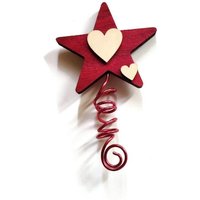 3-Zoll-Roter Hölzerner Baumstern Mit Herzen Für Tabletop-Baum 3-Zoll-Roter Hölzerner Baumstern Mit Herzen Für Tabletop-Baum von RelaxingRecoveries