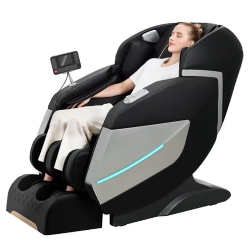 Relaxora Massagesessel 3D Zero Gravity SL Track Ganzkörper-Shiatsu-Massage mit Fußrollen Bluetooth Wärmetherapie Wadenknetmassage Airbag-Massage Stretch (Schwarz) von Relaxora