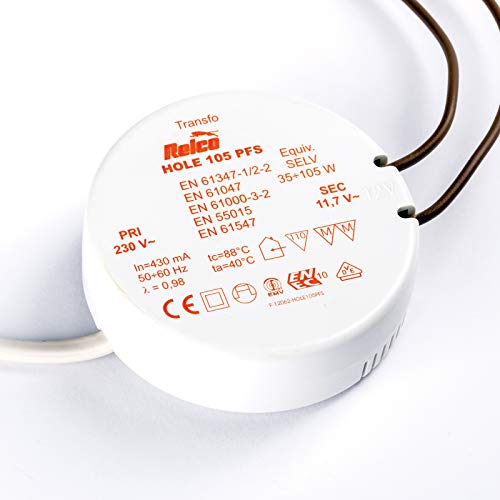 Elektronischer Transformator Relco Hole 105PFS 35-105W 12V Halogen Trafo dimmbar Elektronischer Transformator Relco Hole 105PFS 35-105W 12V Halogen Trafo dimmbar von Relco