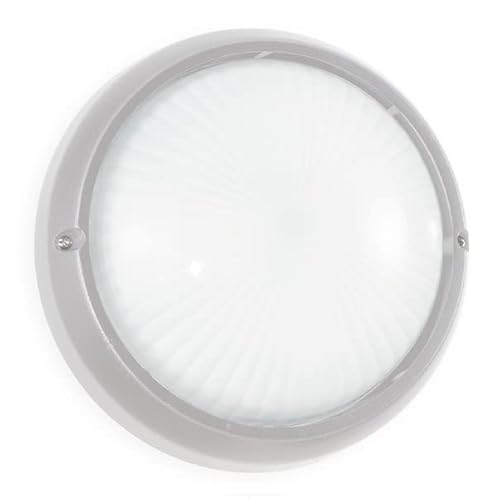 Relco LED Decken- und Wandleuchte für den Außen- und Innenbereich - langlebige u. wasserdichte Wandlampe Deckenlampe für Indoor Outdoor (IP65/IK08, 8,7W, 600 Lumen, 3000K) - Ø26cm (Weiß) von Relco