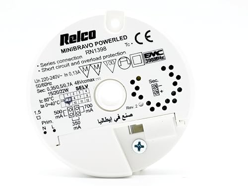 RELCO RN1398 LED Trafo Minibravo Powerled 350mA/500mA700mA 14W - 22W Flackerfrei LED Netzteil Treiber Transformator Driver, Weiß RELCO RN1398 LED Trafo Minibravo Powerled 350mA/500mA700mA 14W - 22W Flackerfrei LED Netzteil Treiber Transformator Driver, Weiß von Relco