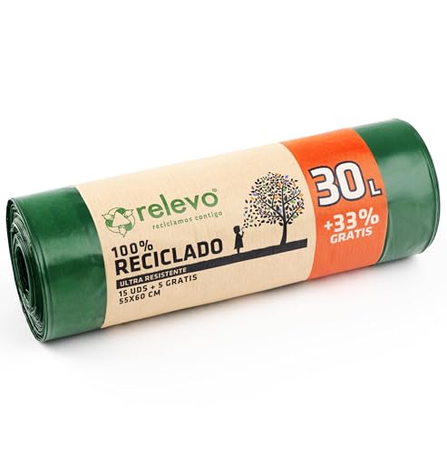 Relevo 20 Stück Müllbeutel 30 L - 100% Recycelt Mülltüten Relevo 20 Stück Müllbeutel 30 L - 100% Recycelt Mülltüten von Relevo