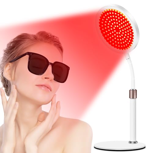 Relhafethy Rotlichtlampe mit Sockel, Upgraded 940nm&850nm&660nm Infrarotlichtlampe, 3-IN-1 Chip Design & Flexibler Schwanenhals & Timer Funktion, 100LEDs Rotlicht Therapie für den Hausgebrauch von Relhafethy