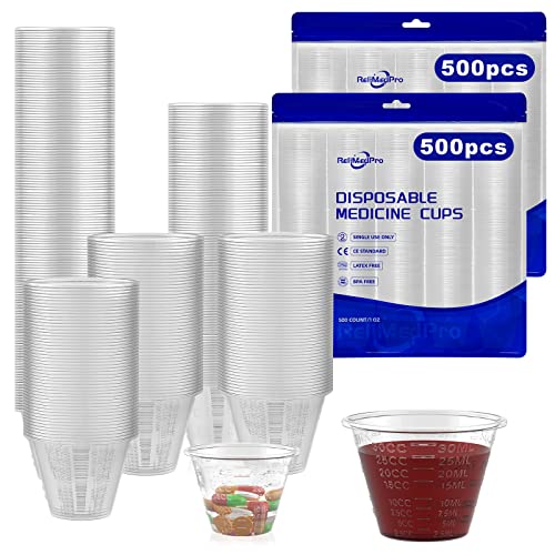 ReliMedPro Wiederverwendbar Medizinbecher aus Kunststoff, Großpackung mit 1000 Stück, 30 ml, kleine Messbecher für flüssige Medikamente, Farbe, Epoxid, Tabletten und Harz ReliMedPro Wiederverwendbar Medizinbecher aus Kunststoff, Großpackung mit 1000 Stück, 30 ml, kleine Messbecher für flüssige Medikamente, Farbe, Epoxid, Tabletten und Harz von ReliMedPro