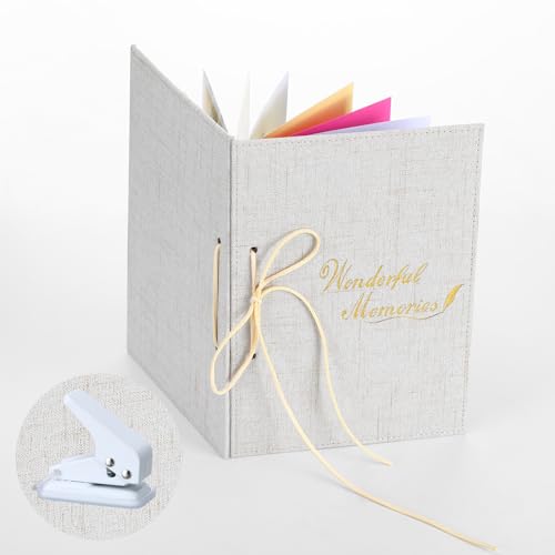 ReliThick Grußkarten-Organizer-Set, veganes Lederbuch verwandelt Karten in Forever-Binder, Hochzeitskartenhalter mit Locher von ReliThick