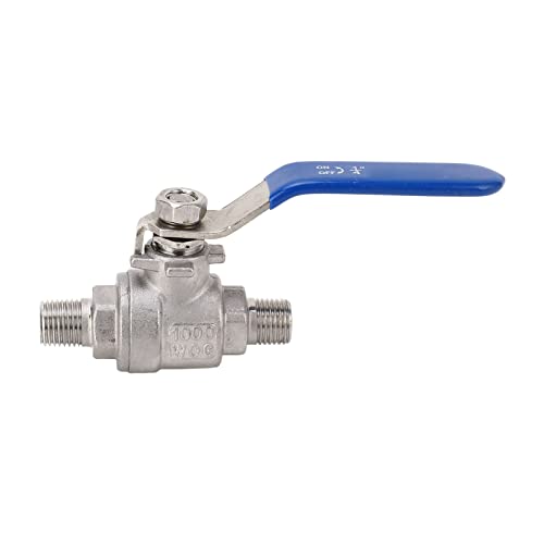 1 / 4in NPT Stainless Steel Ball Valve | 2 - Piece Design for Water/Oil/Steam | DN8 Male Thread Connector | 1000 WOG Pressure Rating | 304 SS Construction von Reliant Jazzy
