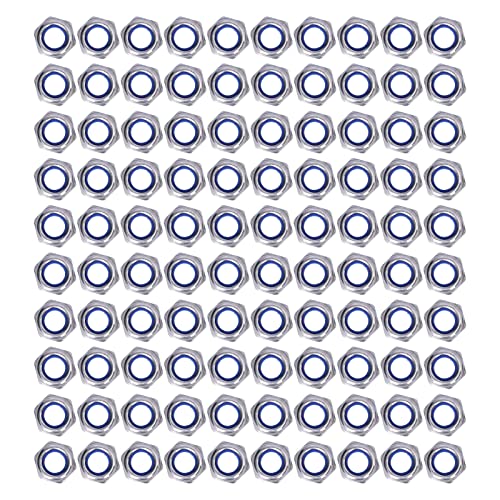 100Pcs Nylon Insert Lock Nut Kit | Standard - 70 Stainless Steel Locknut Set for Maintenance/Vehicles/Equipment | M3 - M12 Sizes, Rustproof & Secure - Loose Fasteners (M4) von Reliant Jazzy