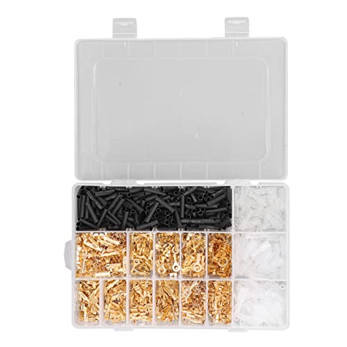 1050Pcs Wire Terminal Connector Kit | 2.8mm 4.8mm 6.3mm Male Female Ring Spade Set | for Automotive/Home Wiring/Electronics | Copper & Nylon, Includes Storage Box von Reliant Jazzy