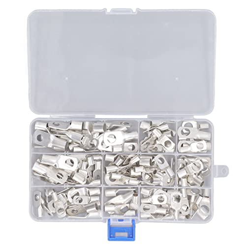 120Pcs Copper Ring Terminals | Tin Plated Electrical Connectors for Solar/Auto/Appliances | 8 Sizes (6-25mm²) with Storage Box | Easy Crimping & Secure Connection von Reliant Jazzy