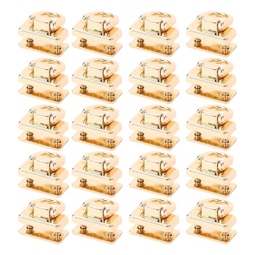 20Pcs D Ring Rivets 360 Rotatable | Zinc Alloy Studs with Screw for Purse/Leathercraft/Pet Collar | 12.5x19.5mm Replacement for Handbag & Backpack Accessories (Gold) von Reliant Jazzy