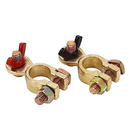 2Pcs Battery Terminal Connector | Thickened Brass for Strong Conductivity | Car/Boat/Truck Battery Terminals 12V 24V | 0.59-0.75in Pile Head Diameter von Reliant Jazzy