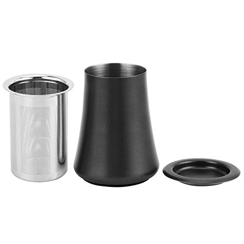 304 Stainless Steel Coffee Powder Sieve | Fine Mesh Sifter for Even Extraction | Coffee Strainer Cup/Bean Weighing/Powder Container | Brushed Finish, Secure Base (Black) von Reliant Jazzy