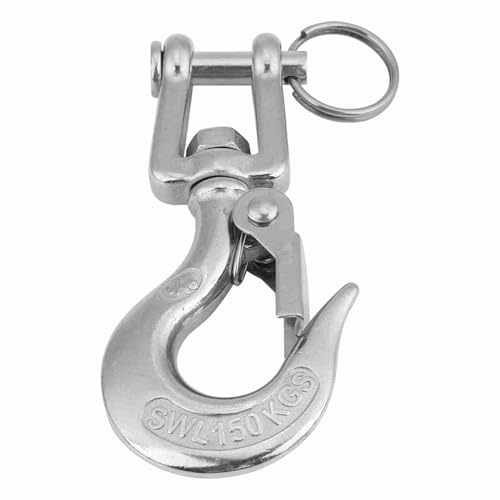 304 Stainless Steel Swivel Hook 350KG Load Limit | 360° Rotation for Hoisting/Rigging/Lifting | Oxidation - Tolerant Chain Snap Hook | Direct Replacement for Broken Hooks (90mm) von Reliant Jazzy