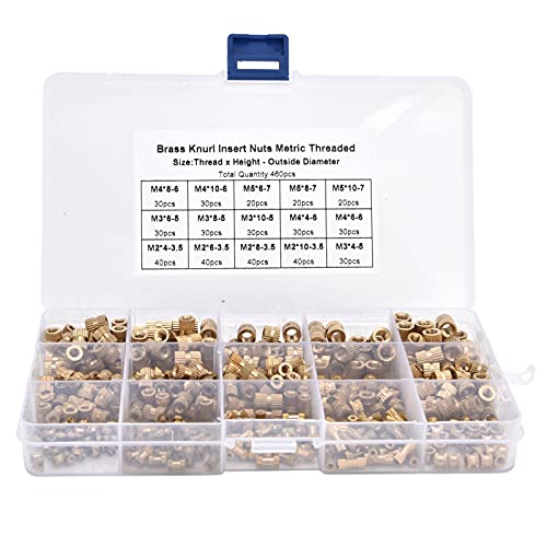 460Pcs Knurled Nuts Assortment Kit | M2 M3 M4 M5 Female Thread Brass Inserts | Protection - Oxidation & Temperature - Tolerant for Electronics/Toys/Lighting | 4 Sizes with 16 460Pcs Knurled Nuts Assortment Kit | M2 M3 M4 M5 Female Thread Brass Inserts | Protection - Oxidation & Temperature - Tolerant for Electronics/Toys/Lighting | 4 Sizes with 16 von Reliant Jazzy