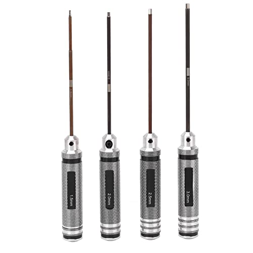 4Pcs RC Hex Screwdriver Kit | 1.5mm / 2.0mm / 2.5mm / 3.0mm Alloy Tools for RC Cars/Boats/Airplanes | Secure Grip & Sturdy Maintenance Set von Reliant Jazzy