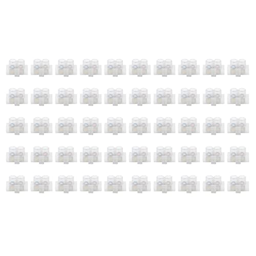 50Pcs Terminal Block Connectors | 20A 380V Flame Retardant PA + Brass | Through - Type Wire Connectors for Lamps/Machinery/Electrical Control | 1-2.5mm² Wiring Range (One in and one out) von Reliant Jazzy