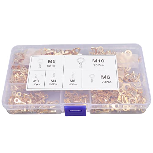 540PCS Brass Wire Lugs Assortment Set | M3 M4 M5 M6 M8 M10 Ring Terminals for Electrical Connections | Non - Tarnishing Cable Connectors with Storage Box 540PCS Brass Wire Lugs Assortment Set | M3 M4 M5 M6 M8 M10 Ring Terminals for Electrical Connections | Non - Tarnishing Cable Connectors with Storage Box von Reliant Jazzy
