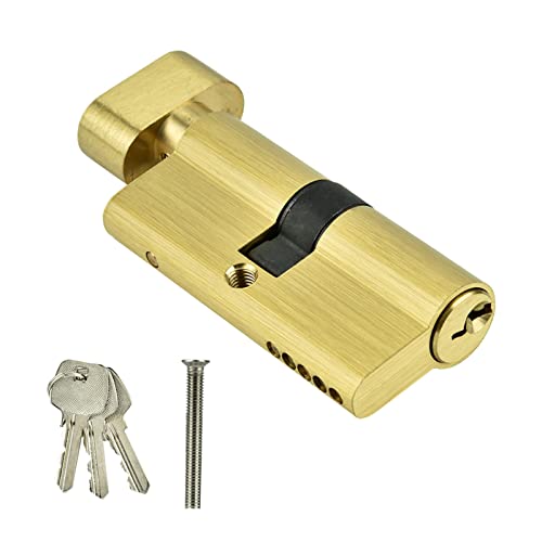 65mm Copper Door Lock Cylinder | Single Open Lock with 3 Keys | Enhanced - Theft Bedroom/Office Security Upgrade | 100,000 + Openings Durability von Reliant Jazzy