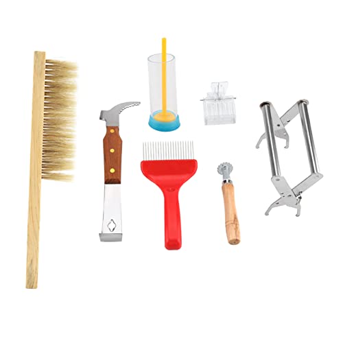 7Pcs Beekeeping Tools Kit | Skilled Bee Brush/Uncapping Tool/Apiary Scraper | Beekeeper Equipment Set for Apiary Maintenance & Frame Removal 7Pcs Beekeeping Tools Kit | Skilled Bee Brush/Uncapping Tool/Apiary Scraper | Beekeeper Equipment Set for Apiary Maintenance & Frame Removal von Reliant Jazzy