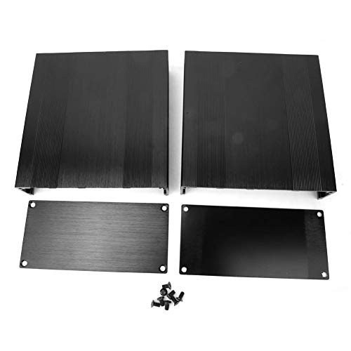 Brushed Black Oxide Aluminum Cooling Case | Split Type DIY Enclosure for Amplifier/GPS | 6063 - T5 Alloy with Heat Dissipation | 68x145mm (4 Size Options) (150mm long) von Reliant Jazzy