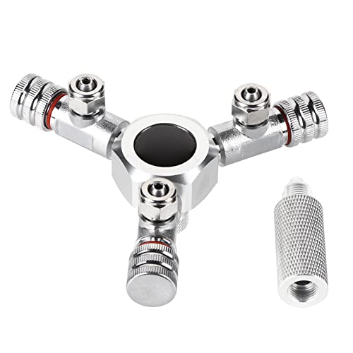 CO2 Splitter Valve for Fish Tank | 2 - Way / 3 - Way Gas Distributor | High Performance Stainless Steel Needle Valve | Protective - Oxidation Aluminum Alloy Tank Regulator (3 in 1) von Reliant Jazzy