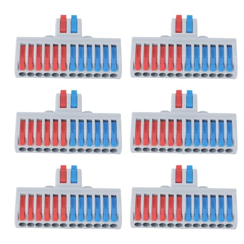 DIN Rail Terminal Blocks 6Pcs | 2 in 12 Out Wiring Connector for Home Appliances/Lighting/Electrical Control | Flame Retardant Nylon, 0.08-4.0mm² Wire Compatibility DIN Rail Terminal Blocks 6Pcs | 2 in 12 Out Wiring Connector for Home Appliances/Lighting/Electrical Control | Flame Retardant Nylon, 0.08-4.0mm² Wire Compatibility von Reliant Jazzy