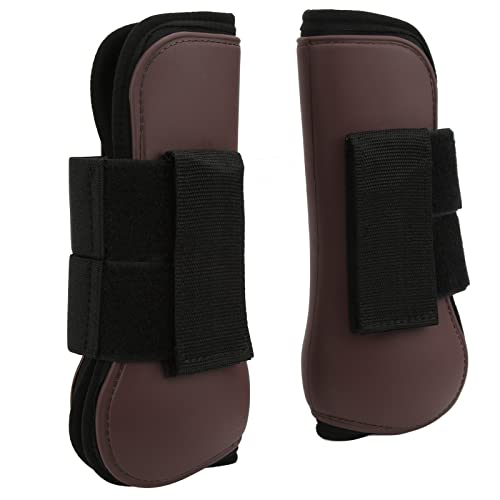 Equine Support Boots | PU Shell & Neoprene Leg Guards for Jumping/Outdoor Activities/Training | Protective & Adjustable Straps | Comfortable Riding Boots for Horses (Brown Front Legs XL) von Reliant Jazzy